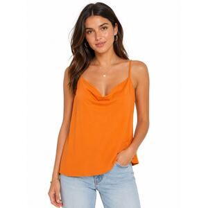 Wishlist Apparel Orange Cowl Neck summer Cami Minimalist capsule wardrobe‎ Large